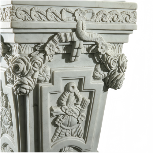 Base clásica de mármol blanco para urnas