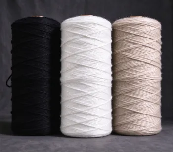 white and black cotton yarn