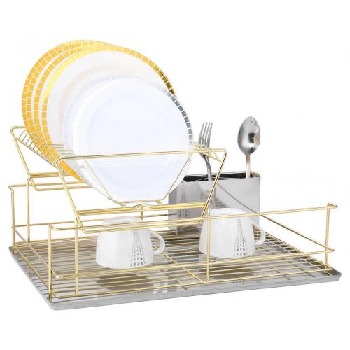 Zwei -Tier -Goldschüssel -Rack