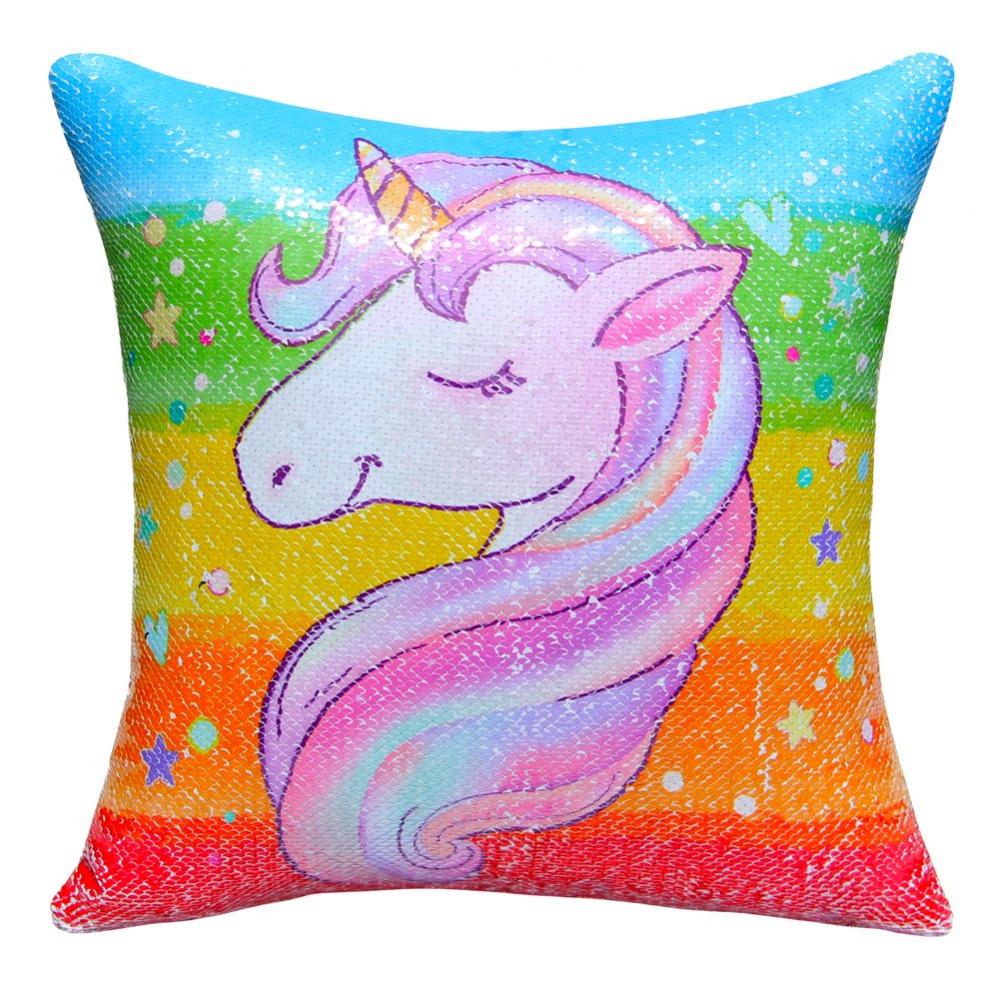 Unicorn Theme Reversible Sequin Pillow 6