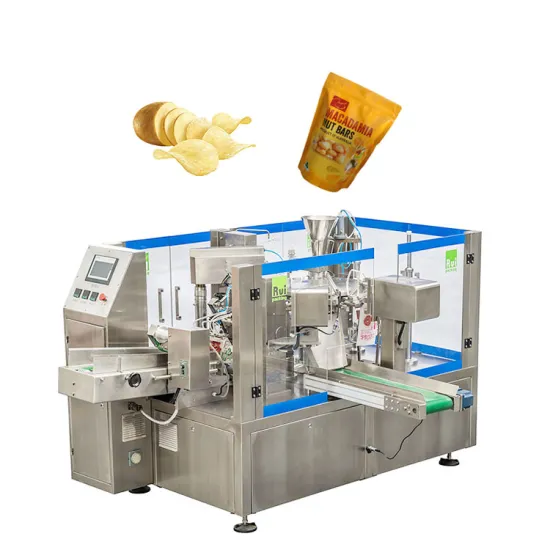 R8-300 Rotary Automatic Grain Sugar Multihead Weigher Conveyor for Coffee Beans, Peanuts, Pistachios, and Frozen Products