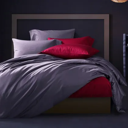 Lilac Purple 3 PCS Set 100% Egyptian Cotton Duvet Cover set