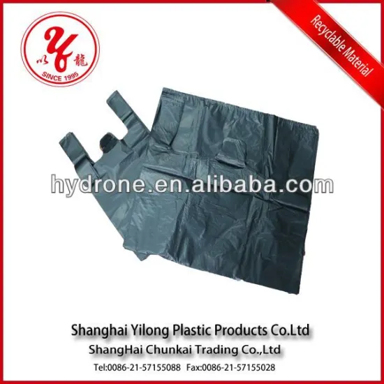 HDPE black plastic t-shirt bag