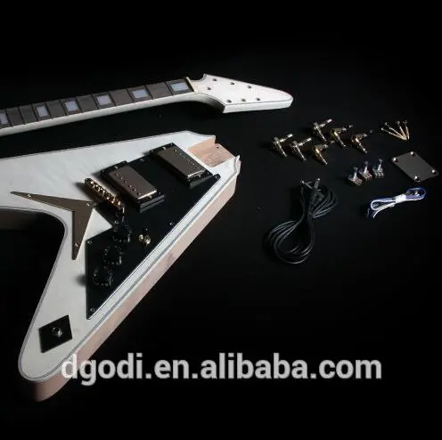 flying v guitar kit and other unfinished acoustic guitar kits