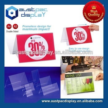 A-Shape Acrylic Plastic Sign Display Acrylic Sign Holder