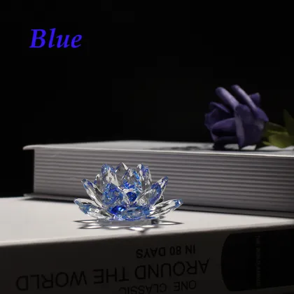 Feng Shui Crystal Lotus Paperweight - Wedding Decoration and Religious Gift