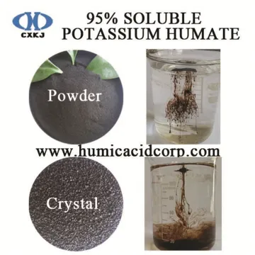 100% soluble potassium humate shiny powder/crystal/flakes
