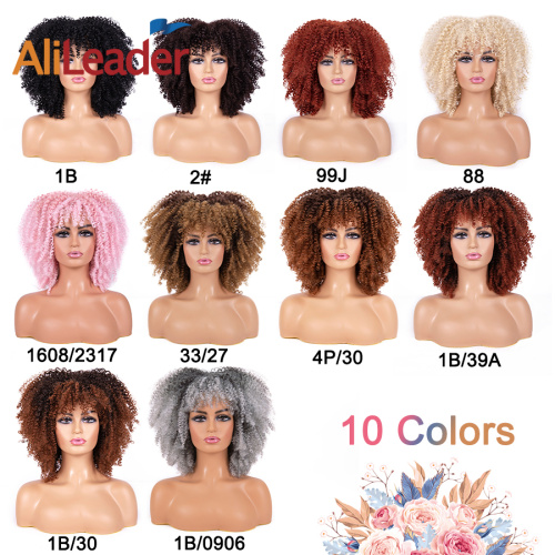 Synthetic Hair Short Kinky Curly Afro Wig For Black Women Manufactory