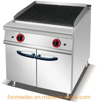 Western Kitchen Equipment Gas Combination Oven Gas Grill Lava Rock Grill with Cabinet