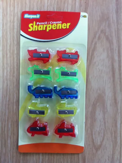 plastic colourful kids pencil sharpener set