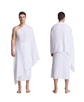 Großhandel billige weiße Mikrofaser Hajj Ihram Handtuchset