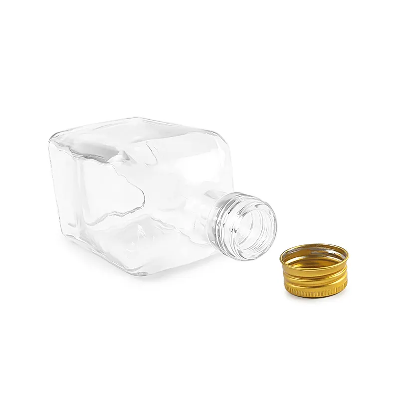 500ml Clear Square Glass Bottle2 Png