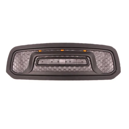Custom 3 Piece LED Lights Honeycomb Black Front Grille for Dodge Ram 1500 Pickup Trucks (2014-2018)