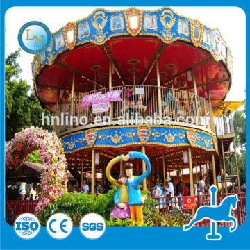 Amusement park equipment double decker carousel for sale