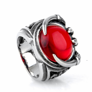 Nationality style red zircon ring finger