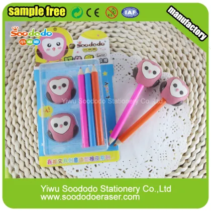 school stationery pencil cap eraser sets