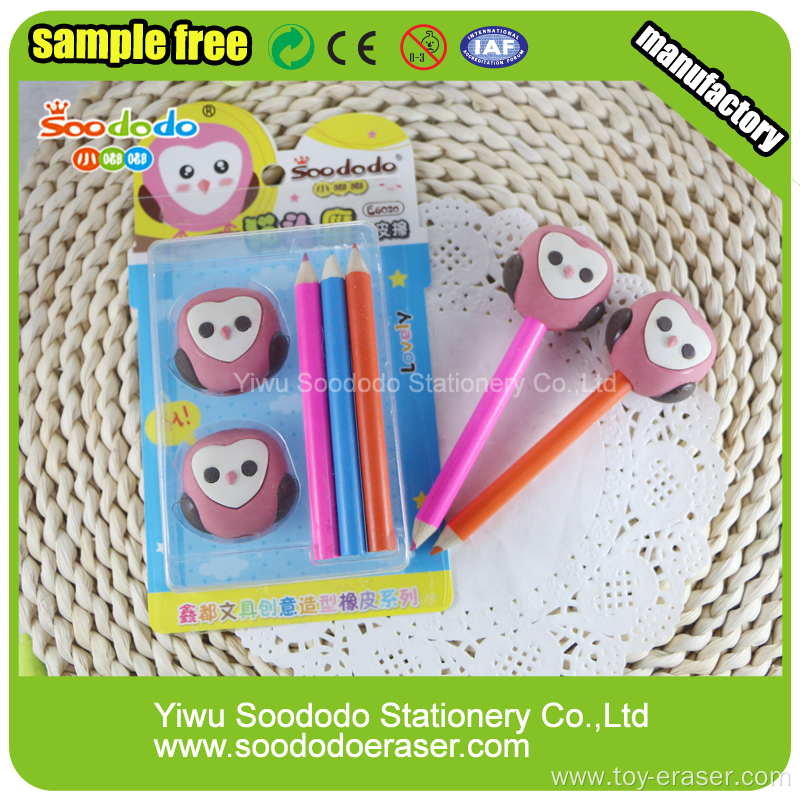 school stationery pencil cap eraser sets