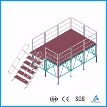 Exhibition aluminum portable stages stairs folded stage deck wholesale