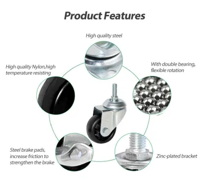 Threded Stem Swivel Casters Oven Trolley Universal Wheel