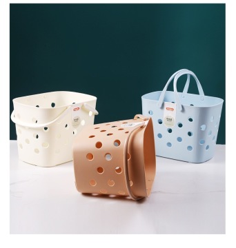 Nordic Style Handheld Bath Basket - Heart-Shaped and Hollowed