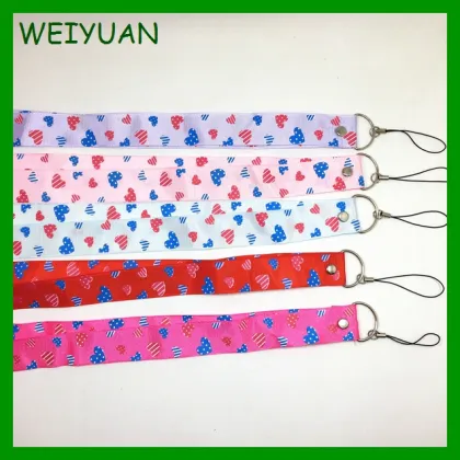 Custom screen printing polyester metal band lanyard