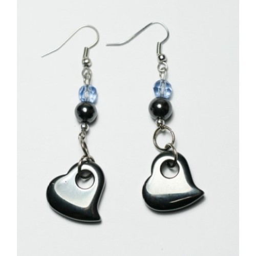 Hematite Earring with silver color finding