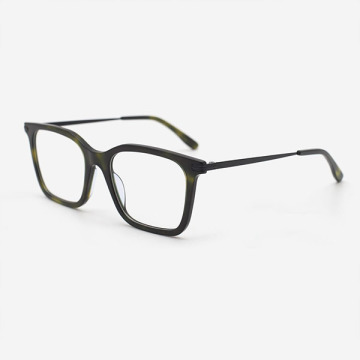 Square Acetate And Metal Combined Unisex Optical Frames 23A3172