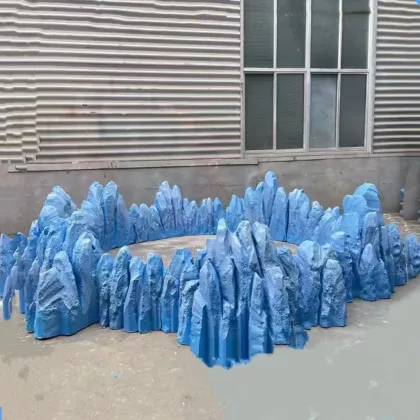 Wedding hall relief ice mountain stage backdrop