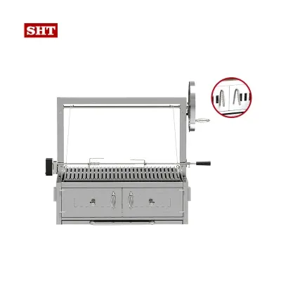 SS304 Built in BBQ Barbecue Grill and Griddle Portable Charcoal Grill