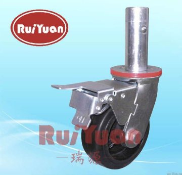 Adjustable scaffolding wheel with Locking Stem