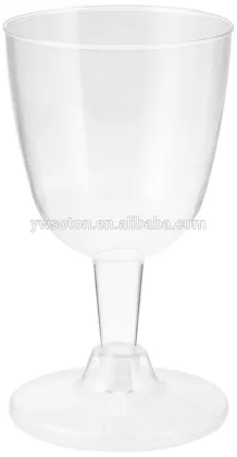 Party Essentials Hard Plastic Two Piece Disposable Plastic Wine Glasses