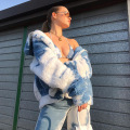 Custom Sherpajacka för damer Tie Dye Fleece Coat