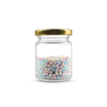 Jar de vidrio de 140 ml con tapa de metal