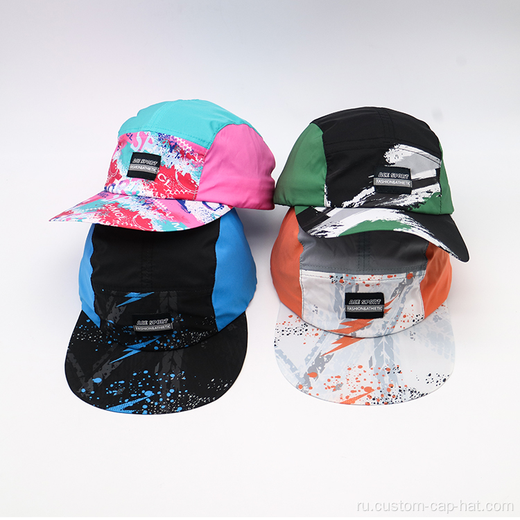 100% Polyester 5 Panel Sport Cap