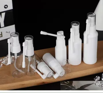 High Quality Medical PET Plastic Long Spray Nozzle Oral Mouth Nasal Mist Sprayer Bottle