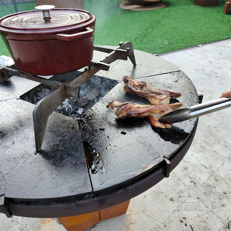 Wood Charcoal Barbecue corten steel BBQ