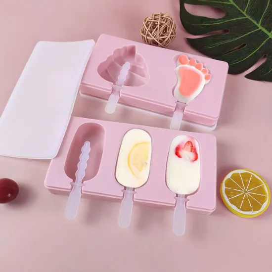 BPA-Free Silicone Popsicle Molds with Lid for DIY Ice Cream Bars and Cakesicles