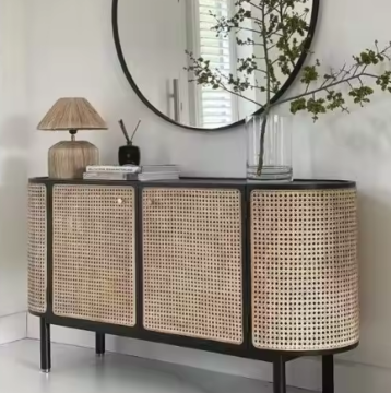 Rustic Style Rattan Wooden Cabinet - New Arrival TV Storage Solution