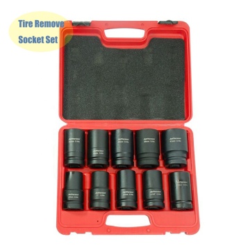 VIKTEC 10 Piece 1" 6 Point Deep Impact Socket Set for Vehicle Maintenance