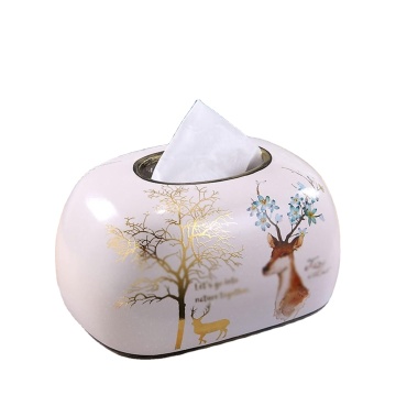 Customized Ceramic Napkin Box - New Chinese Rectangular Ceramic Tissue Holder for Desktop