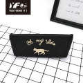 Custom cute golden cat canvas pencil case