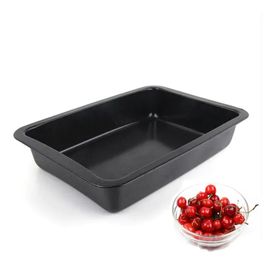 wholesale baking pan Square Black Enamel Carbon Steel Baking Tray Non Stick roaster pan