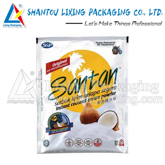 LIXING PACKAGING powder food packaging metalized plastic opp film containers