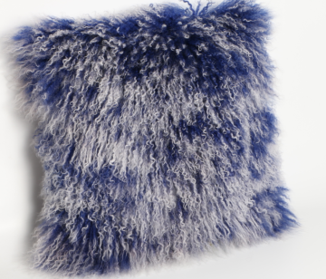 Mongolian Lamb Fur Cushion with Snowtop