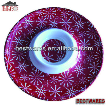 melamine round chip and dip bowl,plastic chip and dip trays