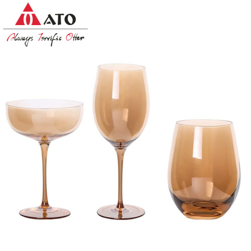 ATO Custom Christmas Amber Color Red Wine Glass