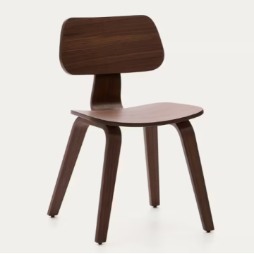 Silla de comedor de madera curvada para cocina y hotel