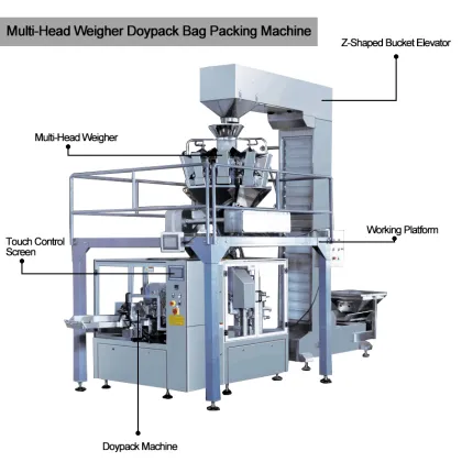 Almond Pecan Macadamia Nuts Granule Doypack Pouch Packing Machine