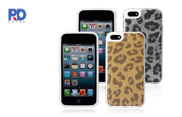 Iphone 5c Tpu + Leather Leopard Pattern Phone Case Skidproof
