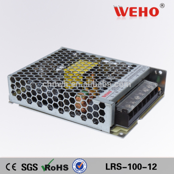 WEHO LRS series smps full range 85v to 264v ac input dc 12v 100w 8.3a led power supply